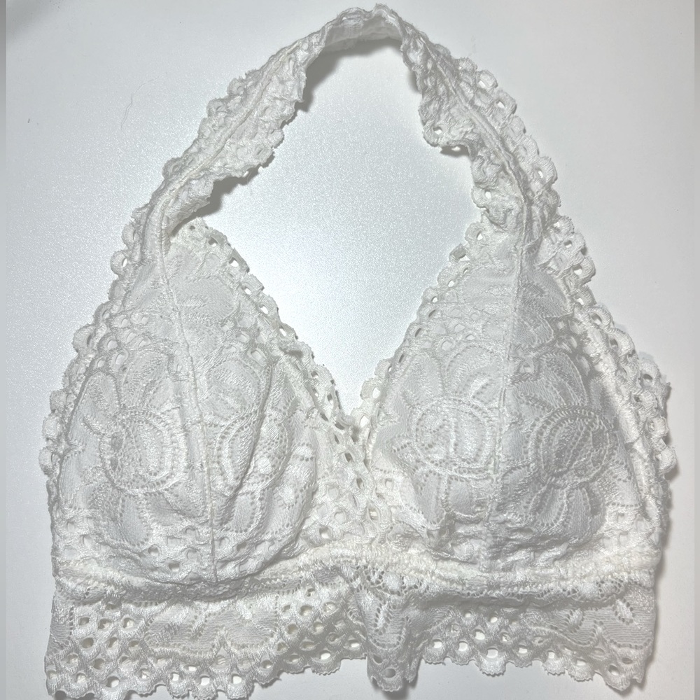 White halter bralette
